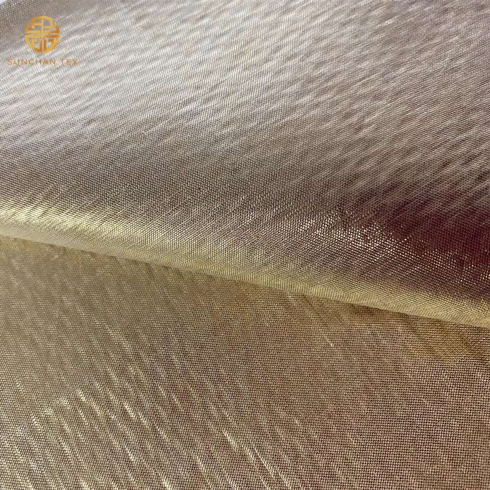 Metallic Fabric Compound with Mesh Fabric for Jacket