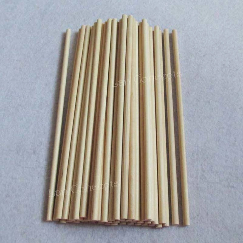 400X4mm Round Stick Wood Stick Lollipop Popsicle Wooden Sticks Icecream Stick Kids DIY Crafts Tool Lollipop Popsicle