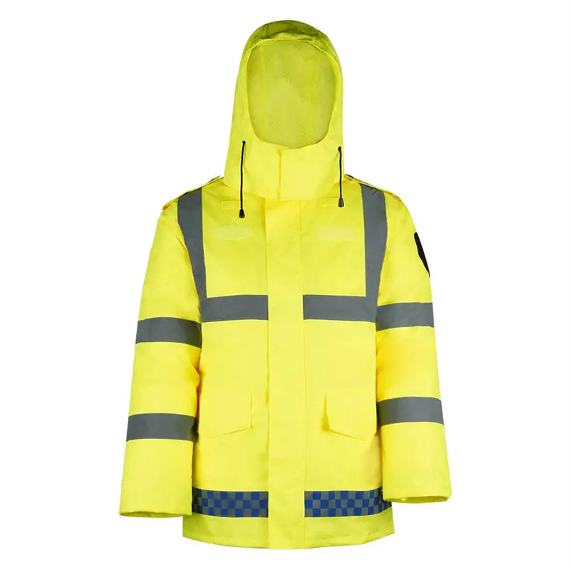 Custom Logo Outdoor Fluorescent Invierno High Visibility Hoodie Trajes de trabajo Chaqueta Safety Hi Vis para hombre