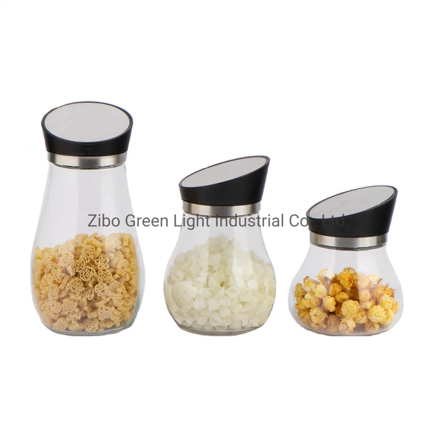 Belly Shape Glass Storage Jar for Coffee Sugar Tea with Plastic Screw Lid