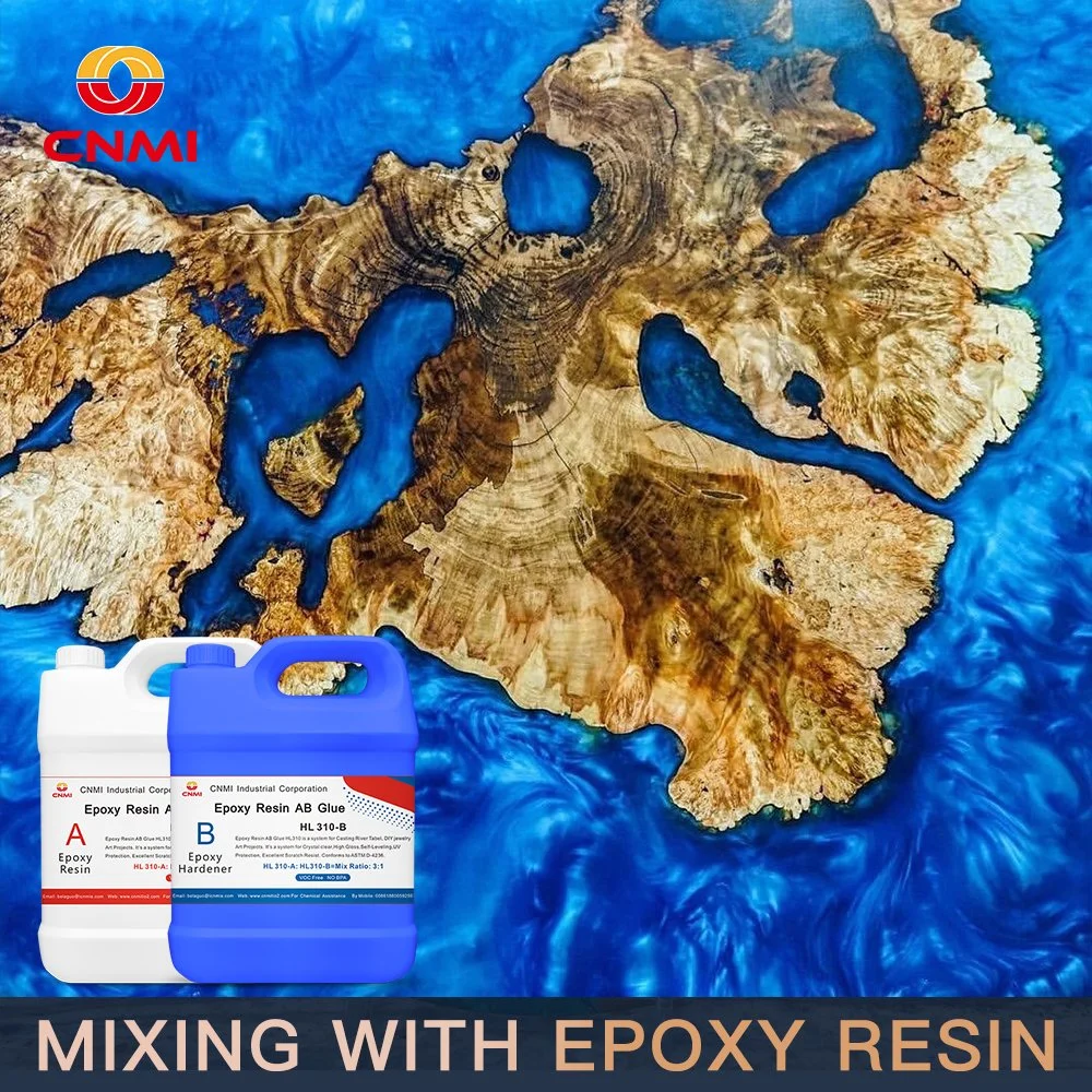 CNC عميق Pour Slow Cure Epoxy Resin HL521 للنهر هدايا تذكارية لمجوهرات حرفة الطاولة