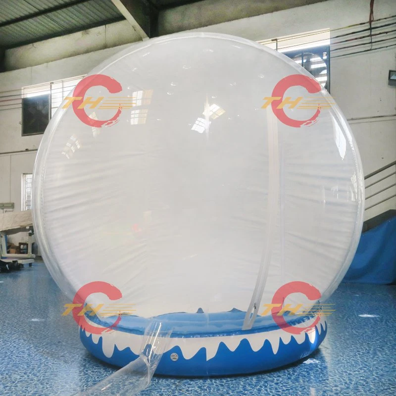 Life Size Inflatable Christmas Snow Globe with Custom Banner and Jumping Pad for Outdoor