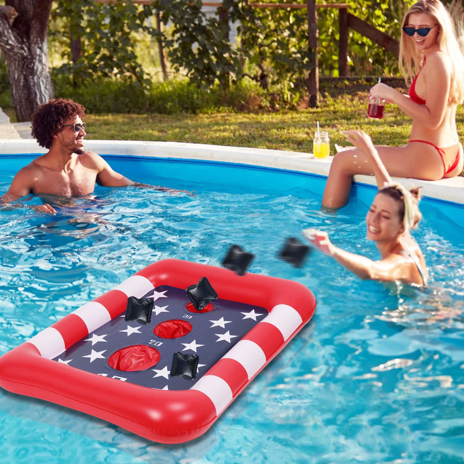 Aufblasbare Sommer Pool Spielzeug Bean Bag Toss Spiele Schwimmende Set