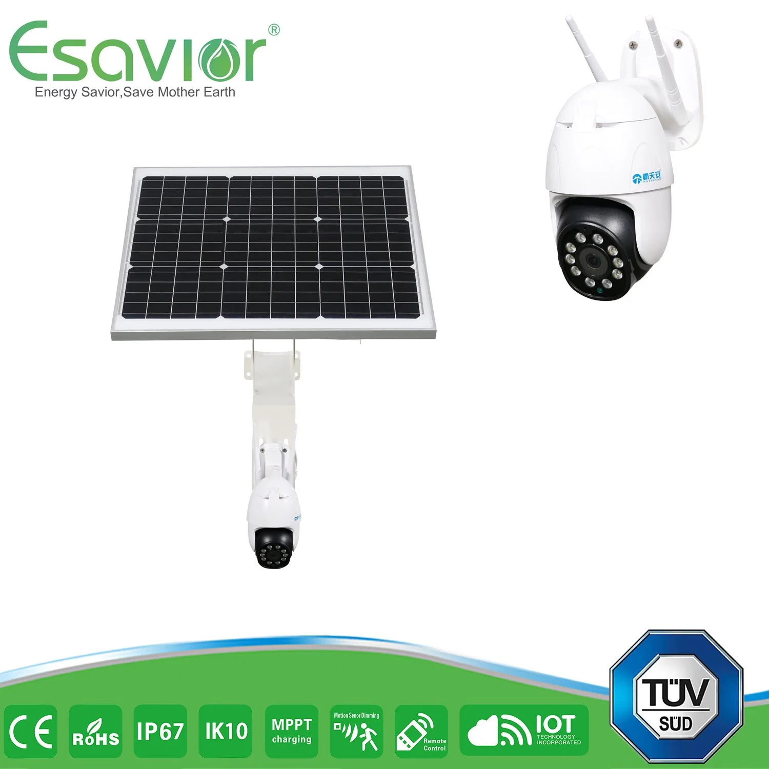 3MP HD Outdoor Security Solar Powered Wireless 4G IP/ CCTV Camera