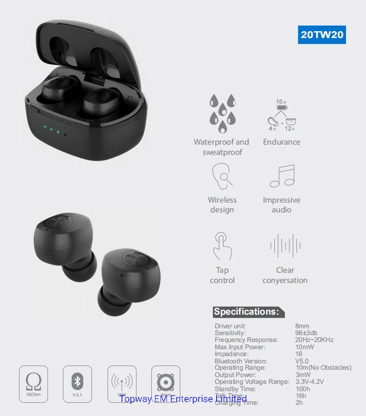 Bluetooth 5.0 Llamada Binaural verdadero imán Auricular inalámbrico de succión de la pantalla LED de alimentación en la caja de carga