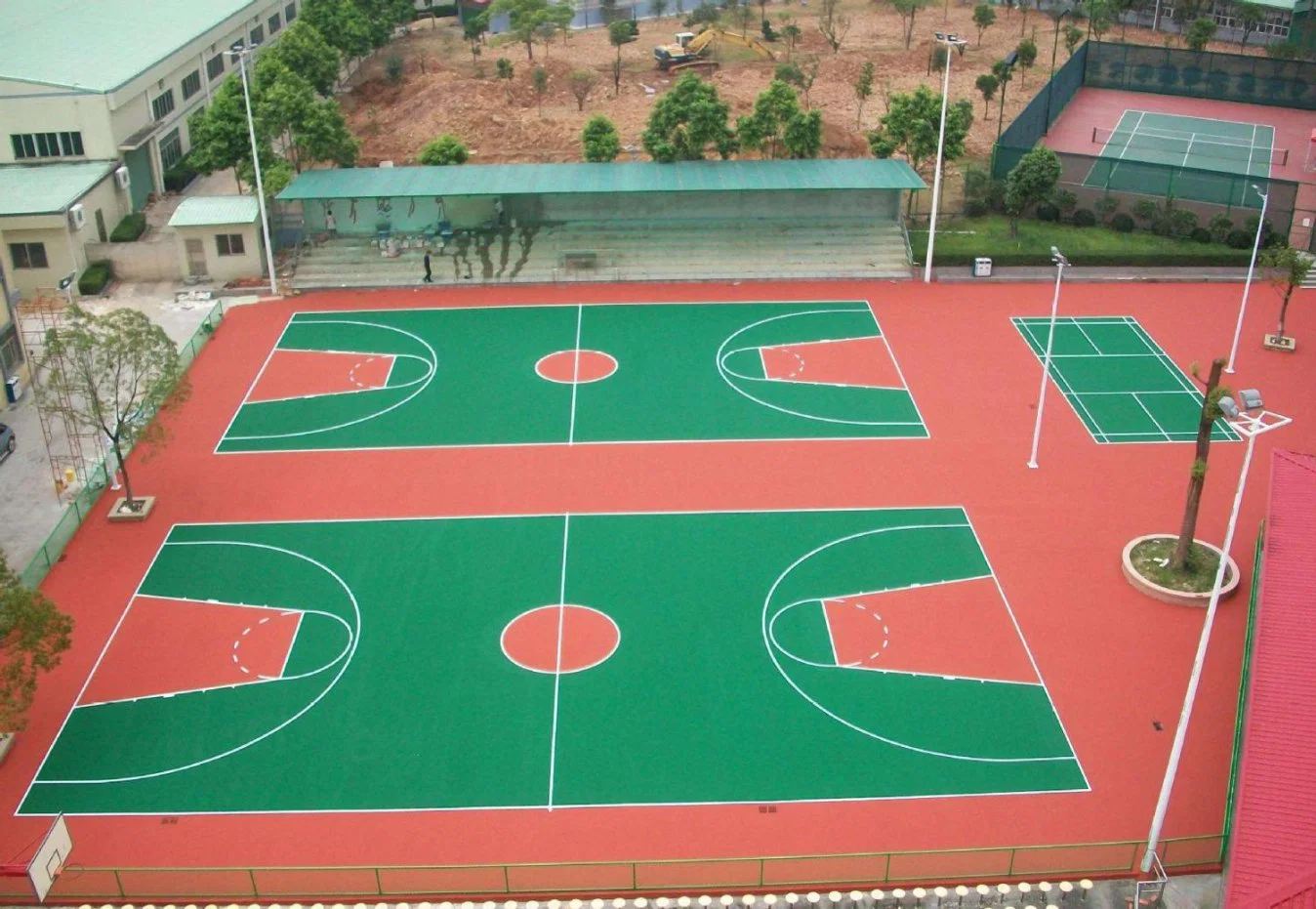 Silicon PU Elastic Layer Qt Courts Sports Surface Flooring Athletic Running Track