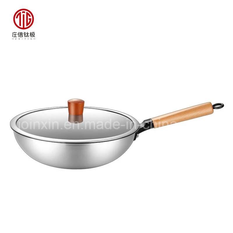 32cm Ultralight Metallic Grey Titanium Wok Cookware Chinese Frying Pan Wok