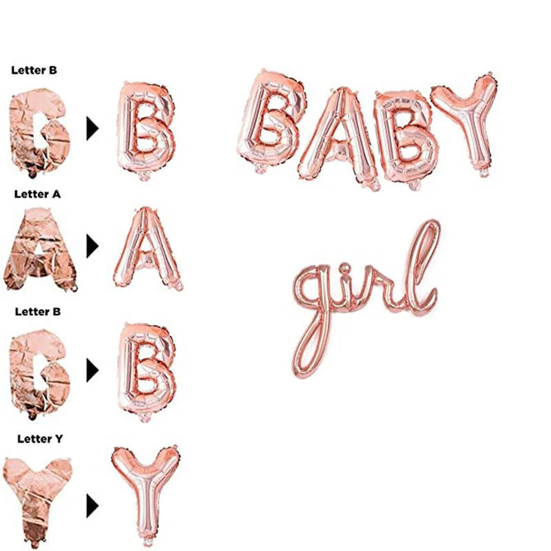 Rose Gold Baby Dusche Banner Dekoration Set Es ist ein Mädchen Partyzubehör