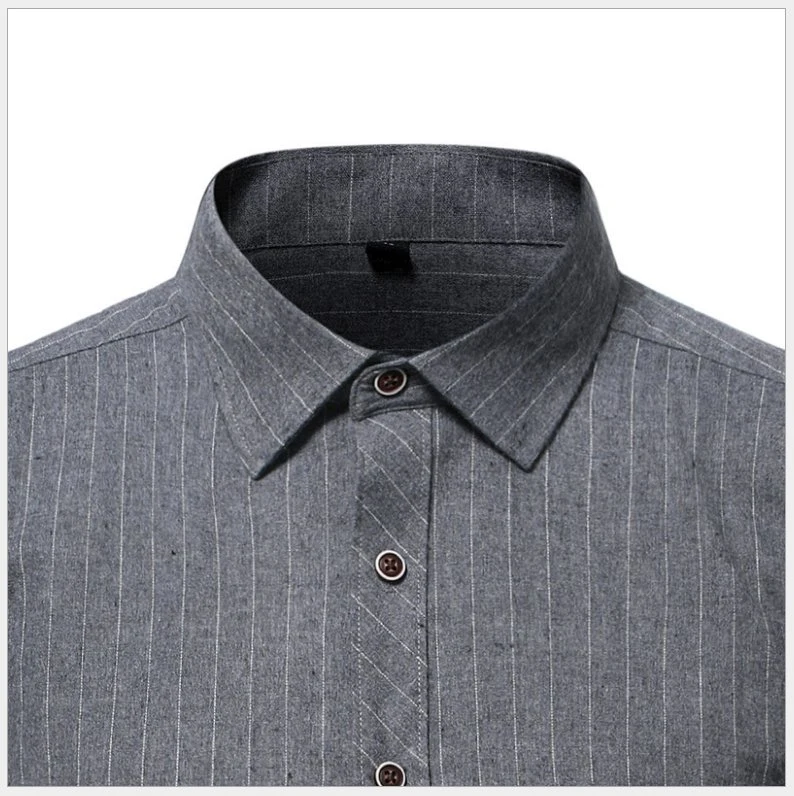 OEM Men's Formal Shirts Plus Size Striped Business Shirts Wholesale/Supplier in Stock