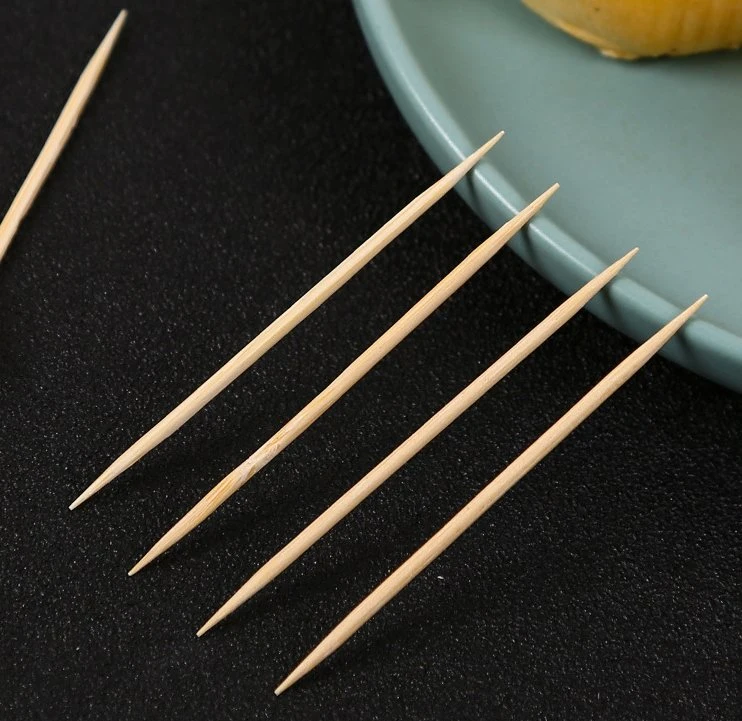 2022 Factory Direct Sale Disposable Double Pointed Smooth Surface Bamboo Toothpicks