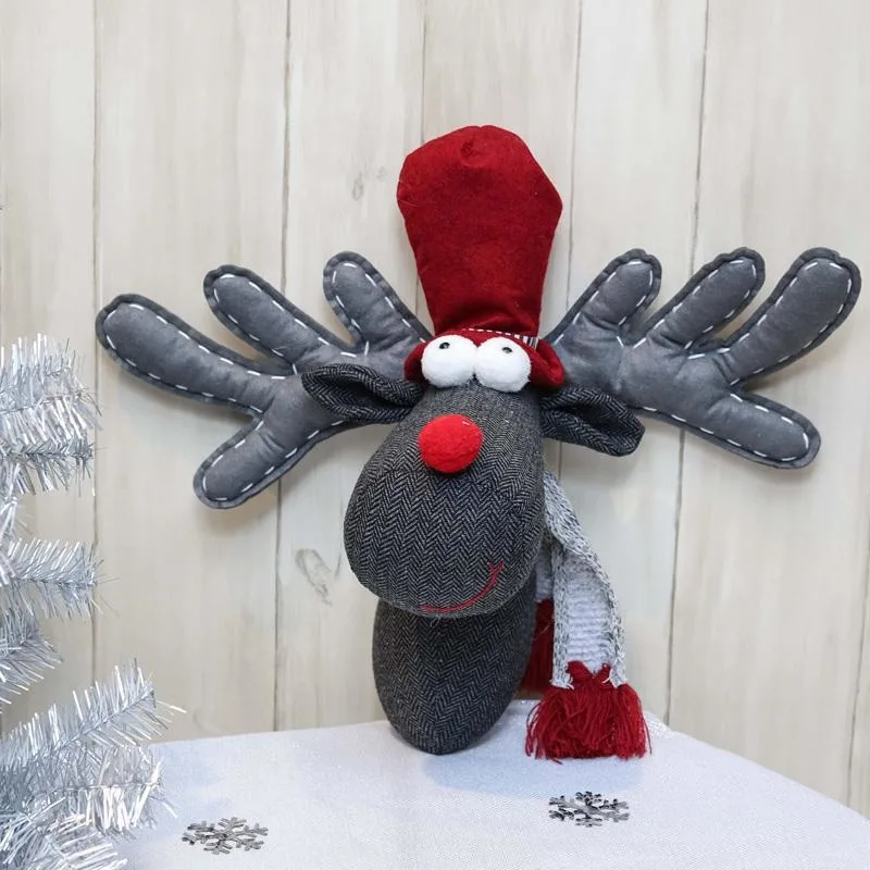 New Design Christmas Red Grey Reindeer Crafts Toys Hanging Decoration