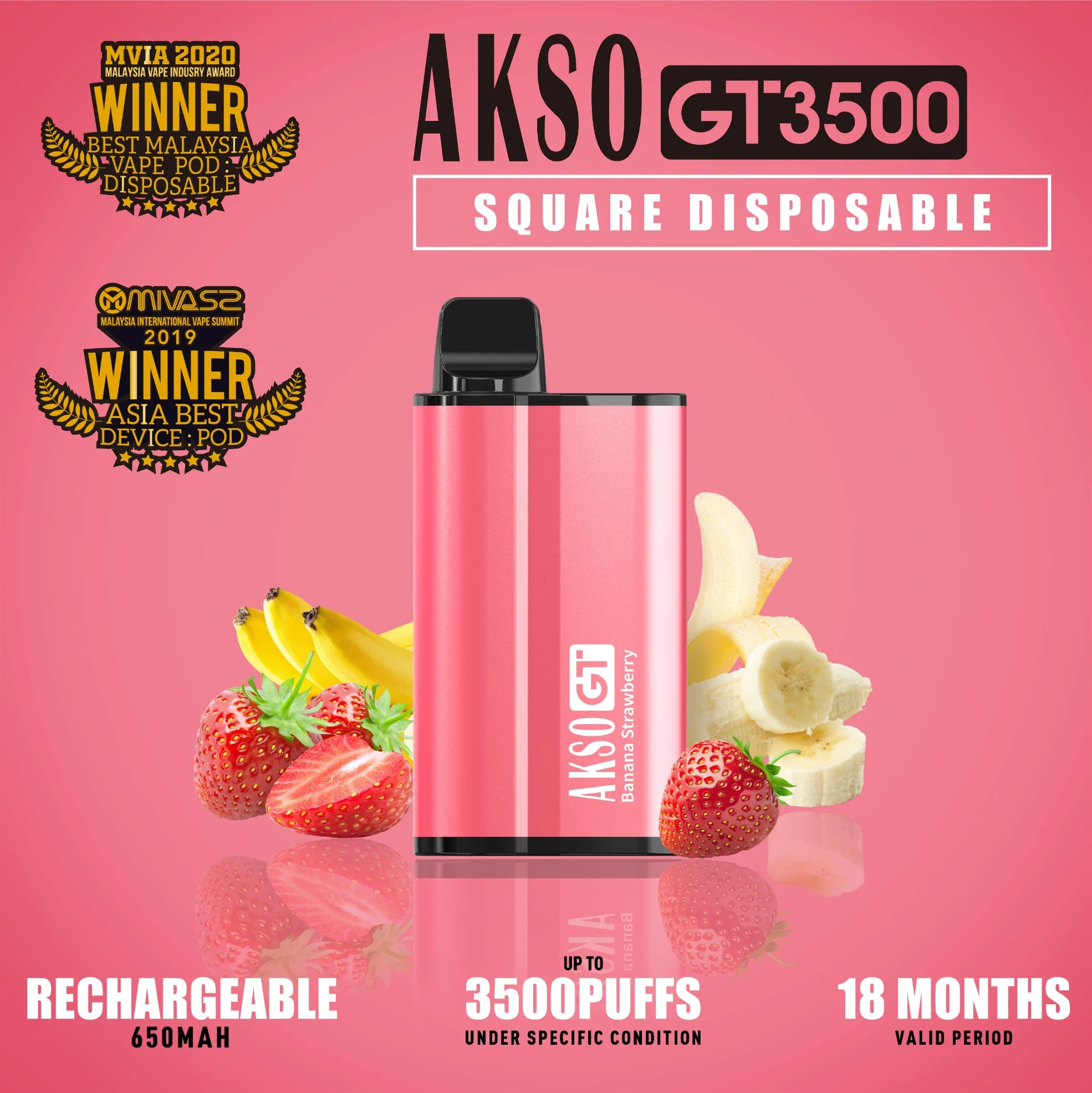 3500 inhalaciones Akso Vape Tobacco-Free desechables de nicotina Vape Pen