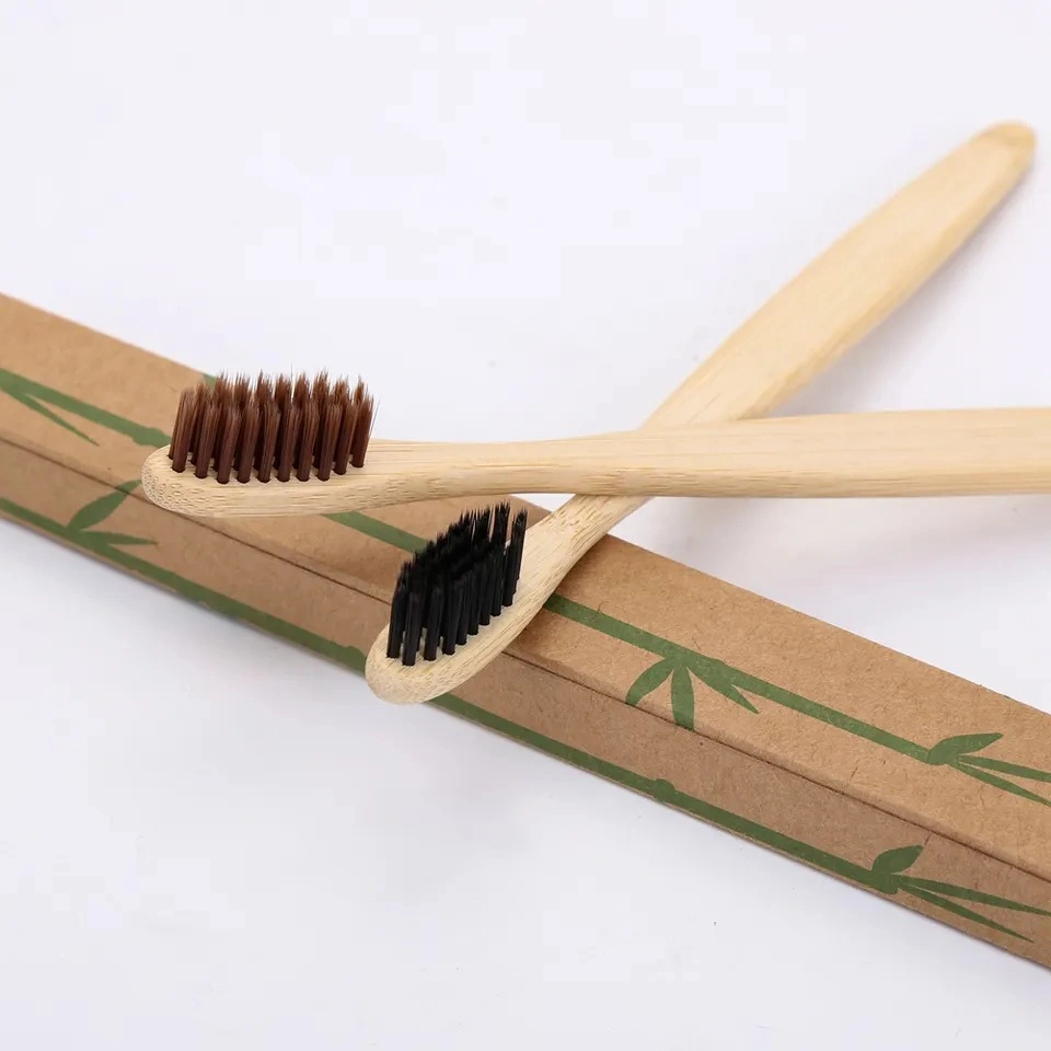 Bamboo Toothbrush Adults Soft Bristles Biodegradable Plastic-Free Toothbrushes Low Carbon Eco Bamboo Handle Brush