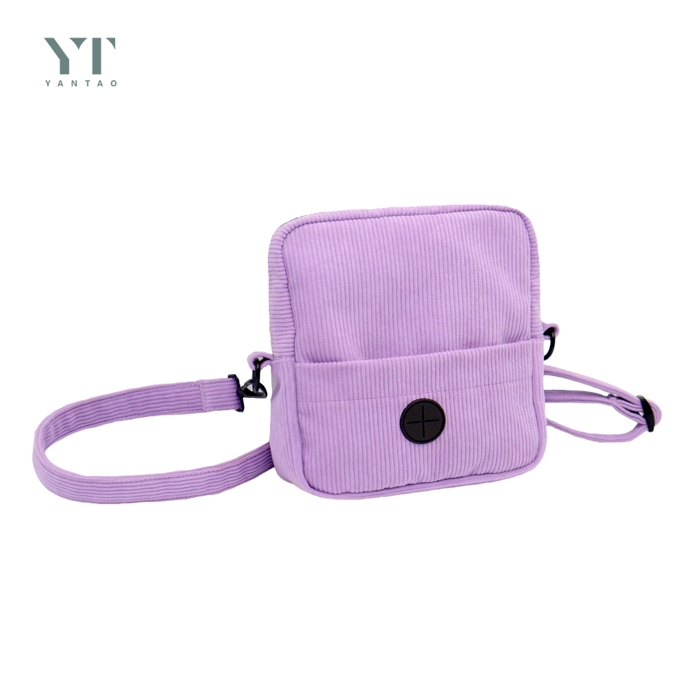 Luxury Custom High quality/High cost performance Purple Corduroy Pet Bag and Collar Set Padded Long Line Leads Dog Vest Carrier Dog Collar for Dogs