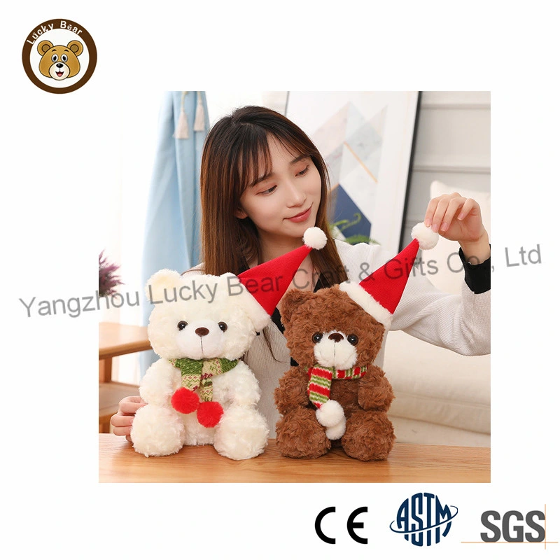 Personalizar Soft Plush Kids Toys Reposed Christmas Teddy Bear promocional Regalos