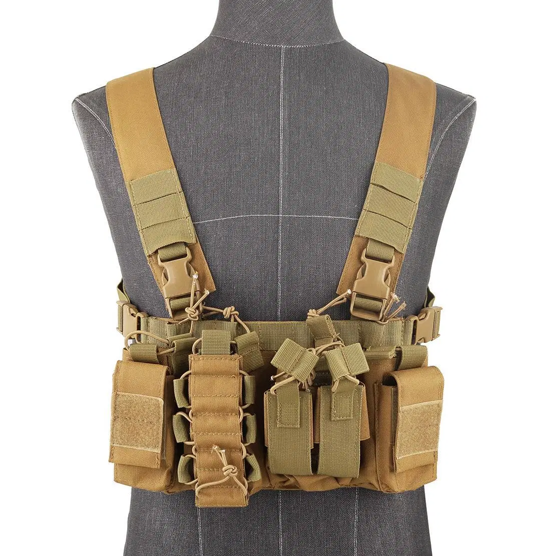 Custom Adjustable Molle Multicam Men Micro Oxford Polyester Vest Tactical Chest Rig Bag