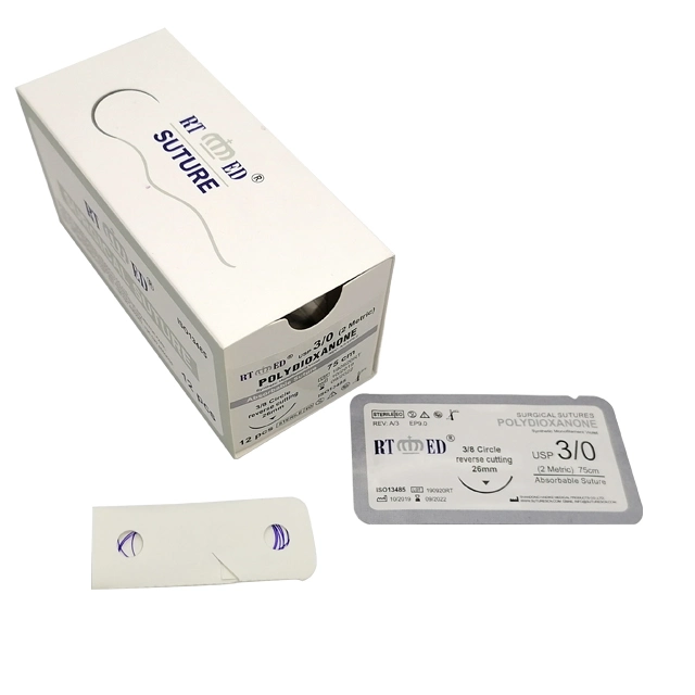 Medical Sterile Absorbable Suture Pdo Polydioxanone Surgical Sutures USP2-6/0