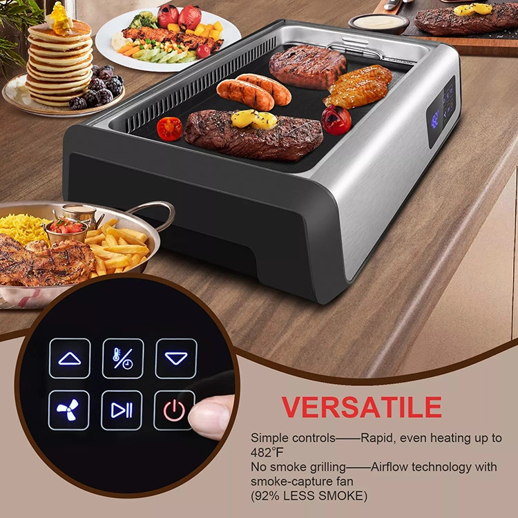 Mini-carré portable sans fumée en acier inoxydable BBQ cuisine Multi Cuisinière