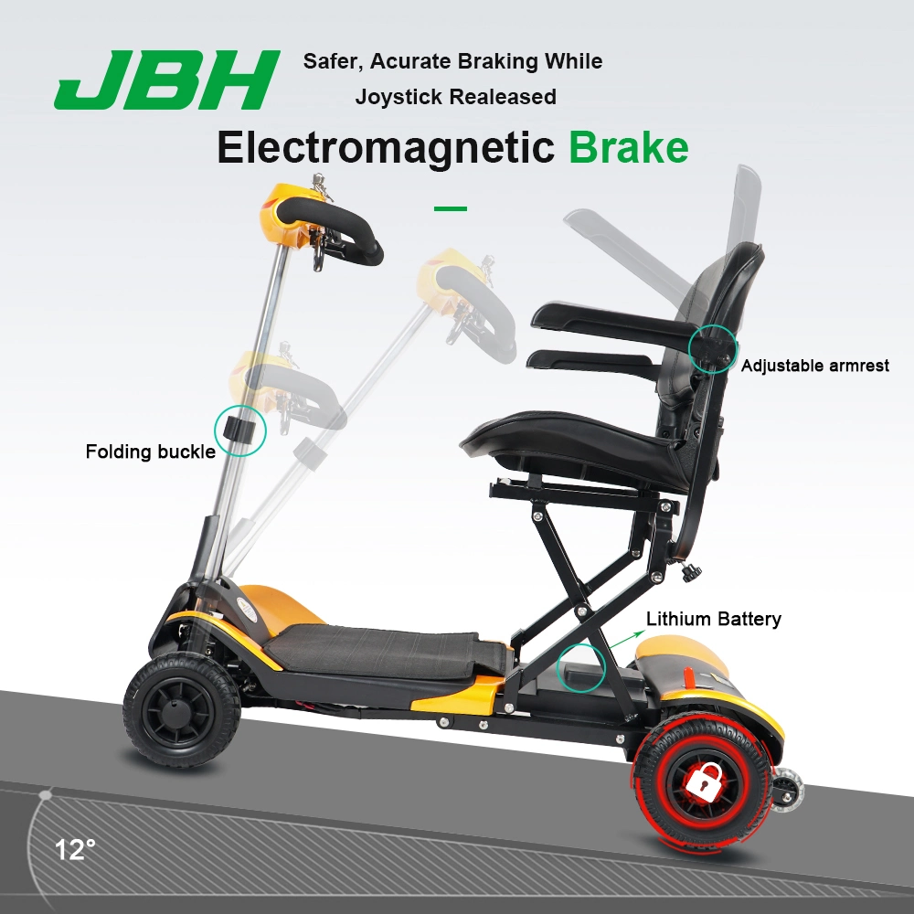 Jbh Factory Direct Selling Cheap Price Aluminium 4 Wheels Power Folding Electric Mobility Motor Scooter