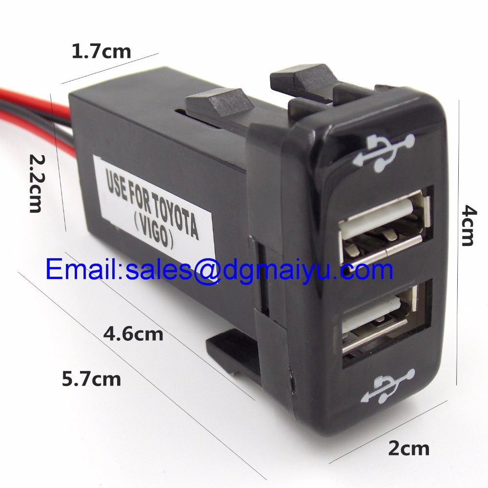 2.1A USB doble toma de corriente para Smart Phone PDA iPad iPhone cargador para Toyota Vigo