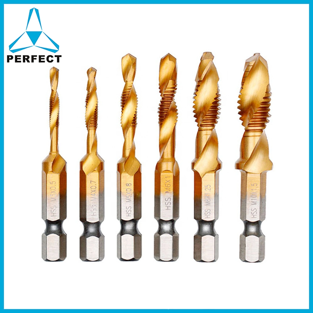 6PCS Machine Use Metric M3 M10 HSS Combination Drill and Taps Set