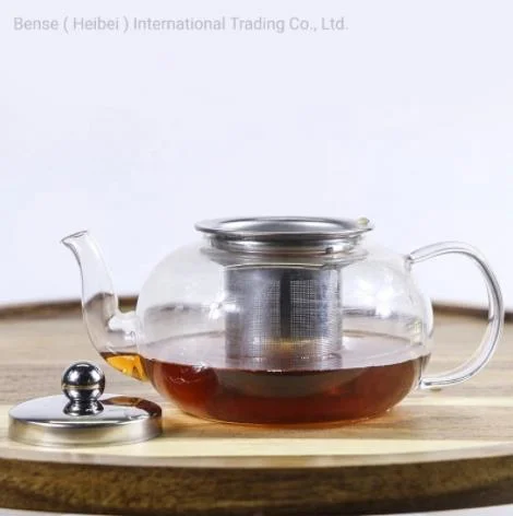 Hot Selling Handmade Borosilicate Glass Square Teapot Set with Stainless Steel Infuser