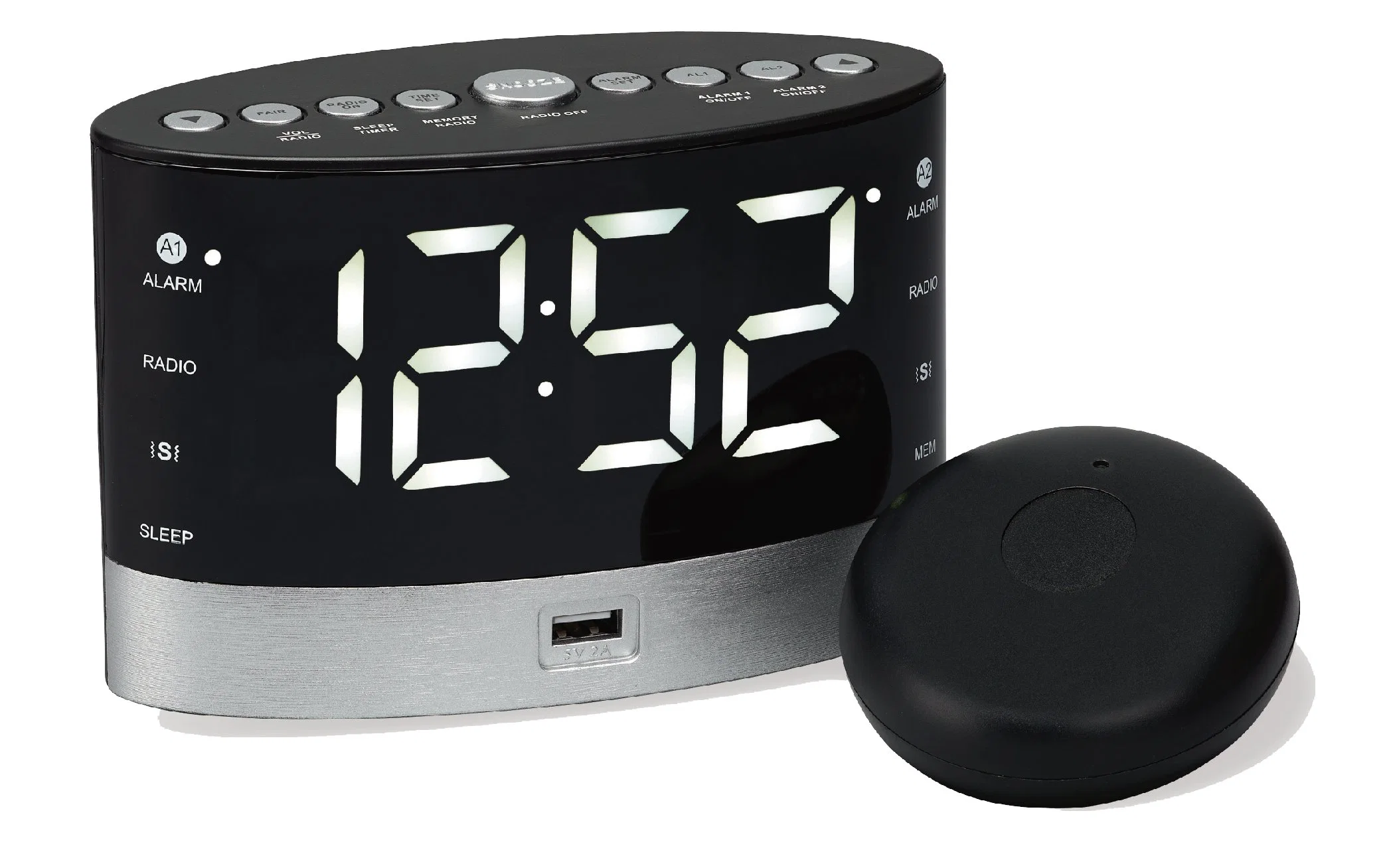 Affichage LED 1,8" Support de la radio PLL numérique sans fil de l'horloge double vibreur