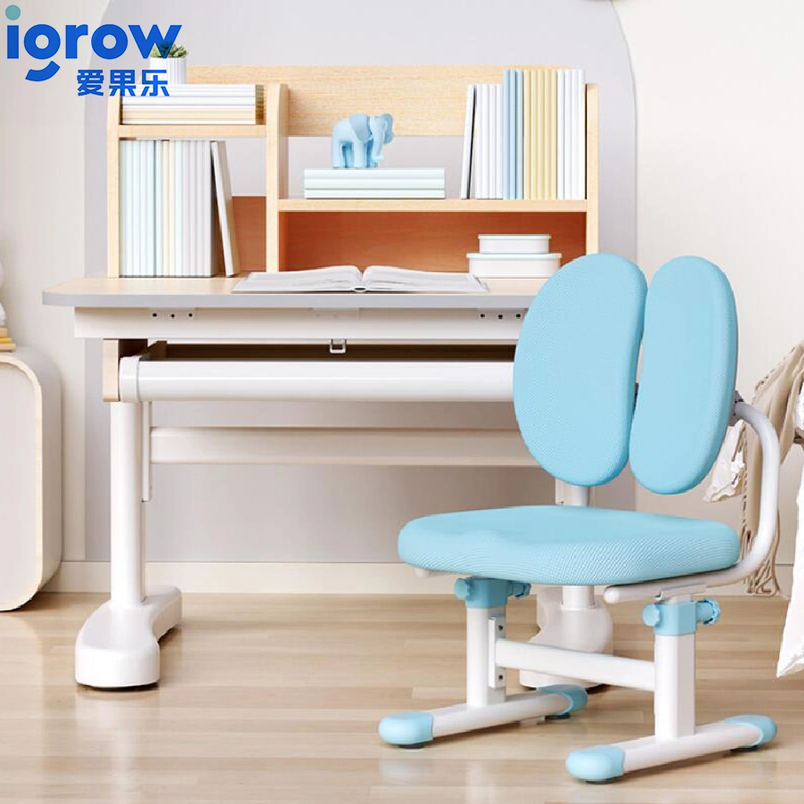Igrow Small Size Study Desk Table and Latex Chair Set for Small Space