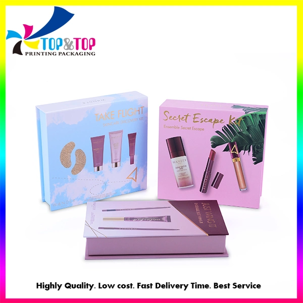 precio de fábrica de cosméticos coloridos Skin Care/Maquillaje Arte plegable Embalaje de papel Caja de regalo