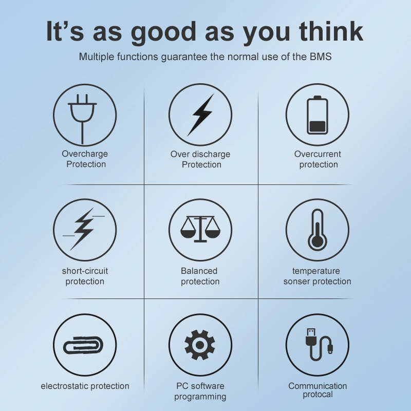 TDT Smart BMS Lithium-Batterie-Schutzplatine 3,7V Li-Ion 24s 84V 60A BMS für Lithium-Ionen-Akku mit voll Kommunikation BT 4 NTC RS485 CAN UART-Summer