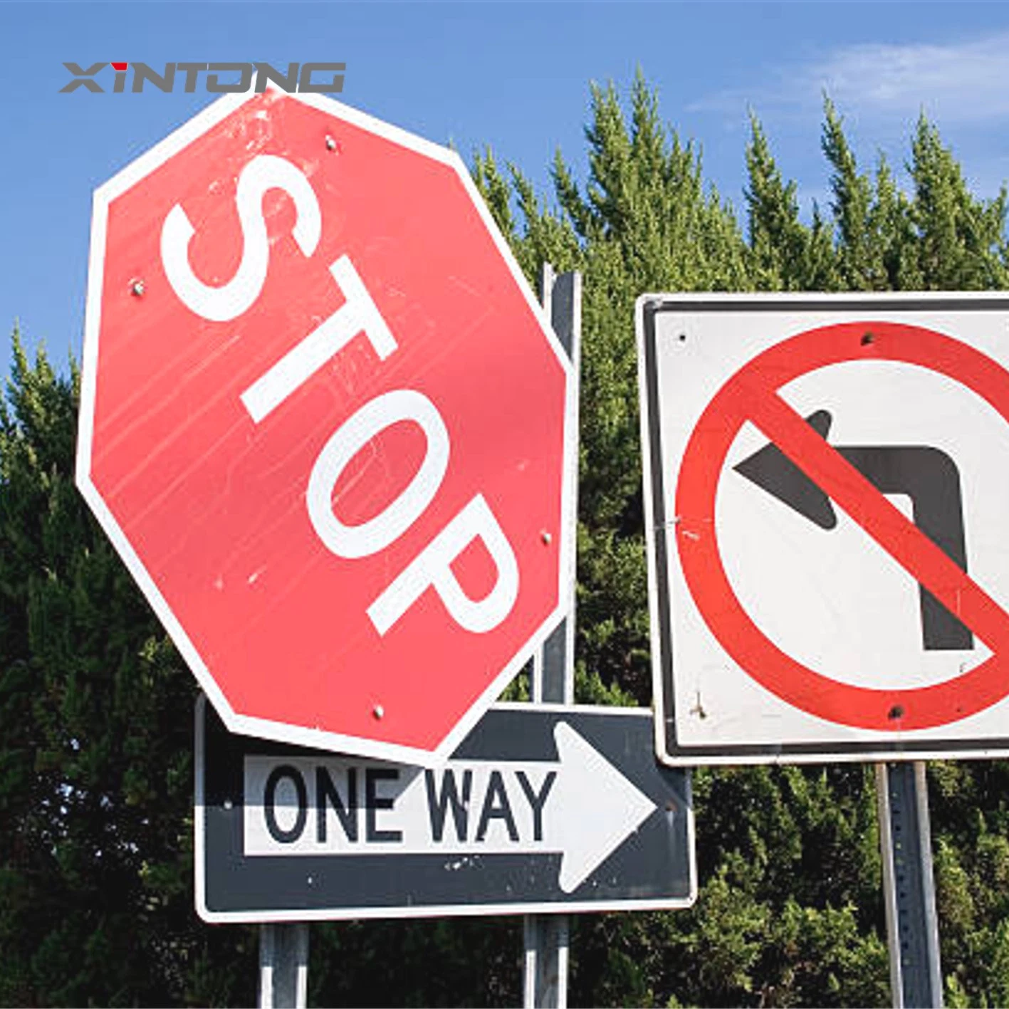 High Power LED Yellow Triangle Xintong 60mm Road Warning Sign