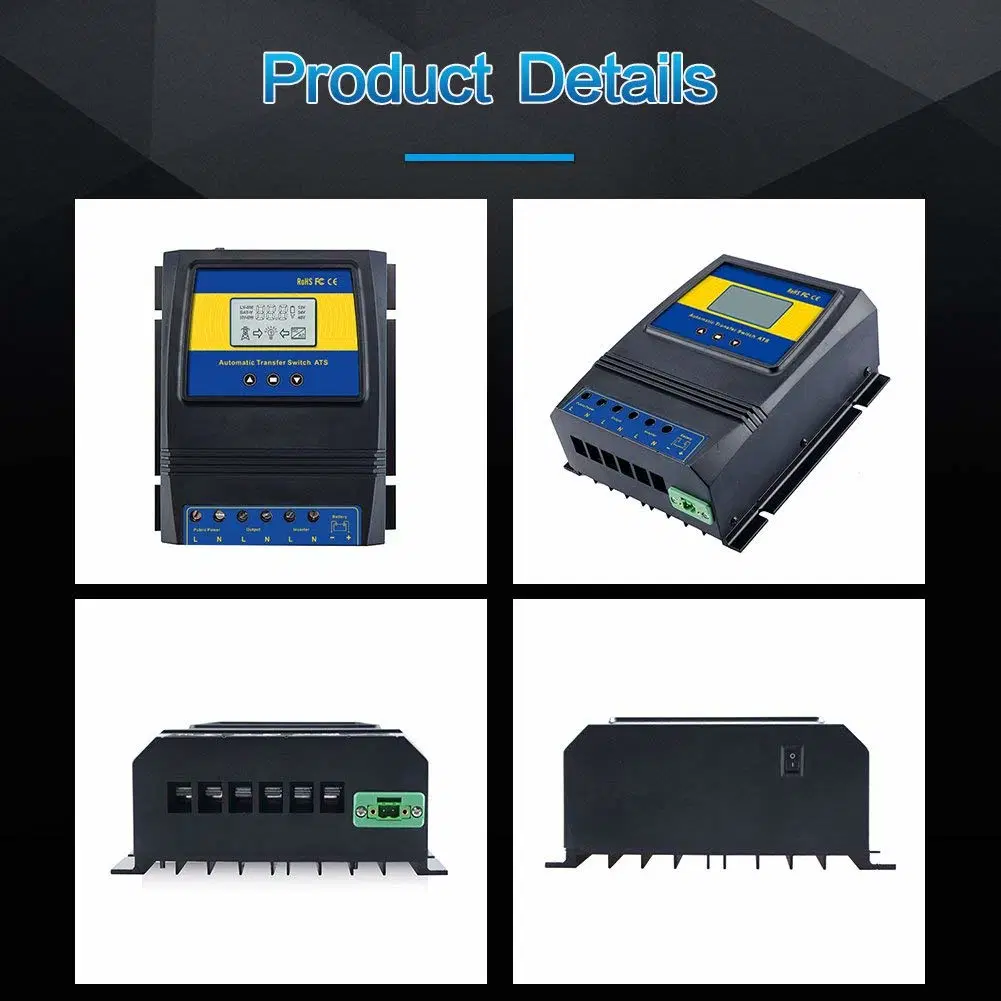 ATS automatique Commutateur de transfert de puissance double contrôleur de charge solaire pour le Vent Solaire système 24V DC 12V 48V AC 110V 220V on/off passage de la grille