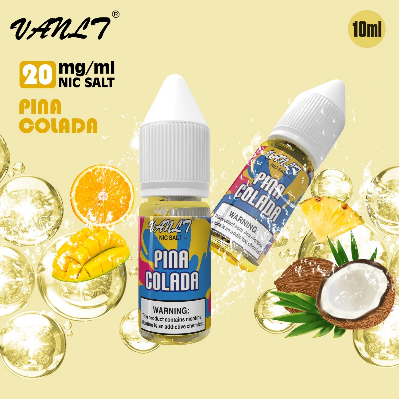 Plástico E-Liquid 10ml Pet botella E jugo con queja TPD Tapa y punta