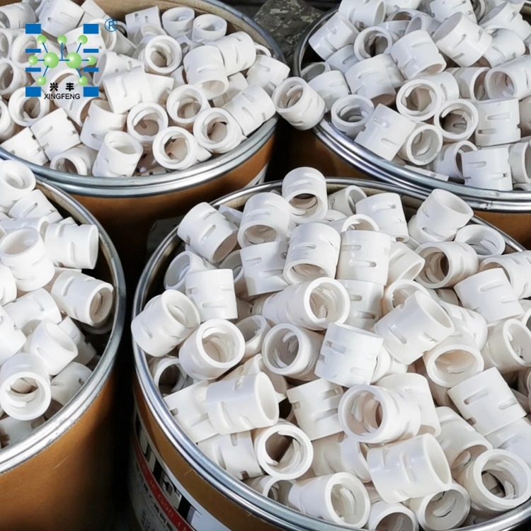 Xingfeng 25mm, 38mm, 50mm Poly Tetra Fluorethylen Pall Ring PTFE Pall Ring Tower Verpackung