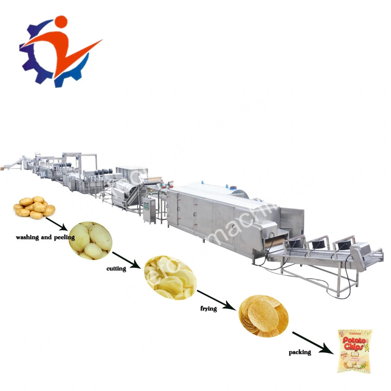 Fullhigh Quality Gas Heating Diesel Heating Automatic Potato Chips Frying Assembly Line