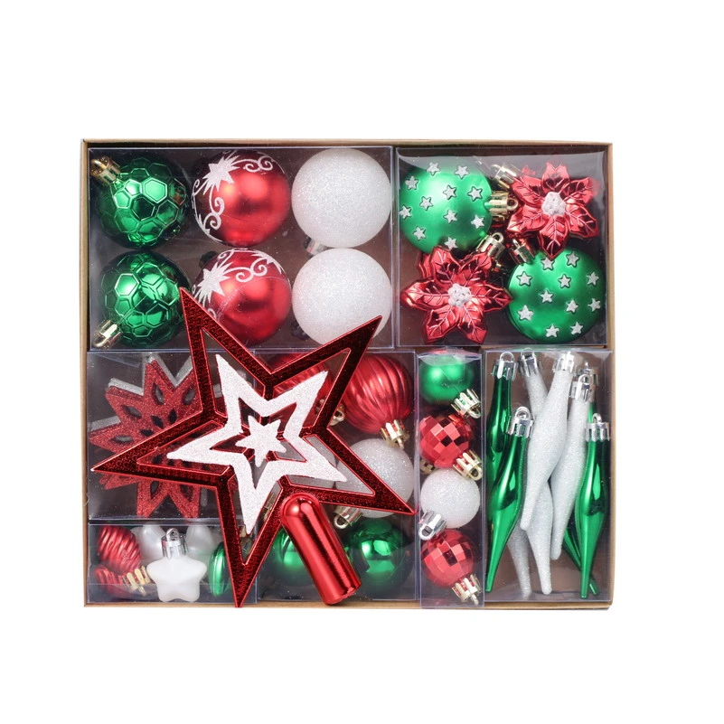 Yiwu Shuangyuan Christmas Ball Factory Direct Sale Popular Hand Painted Christmas Plastic Ball Pack