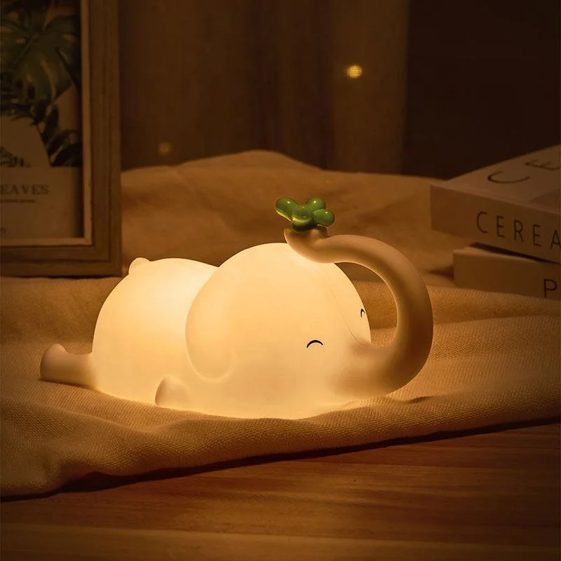 Chambre à lampe LED en silicone personnalisée pour enfants, en forme d'animaux Veilleuse pour enfants