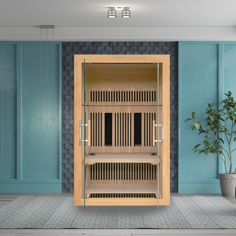 High quality/High cost performance  Wholesale/Supplier Double Glass Door Infrared Sauna with Best-Selling Custom