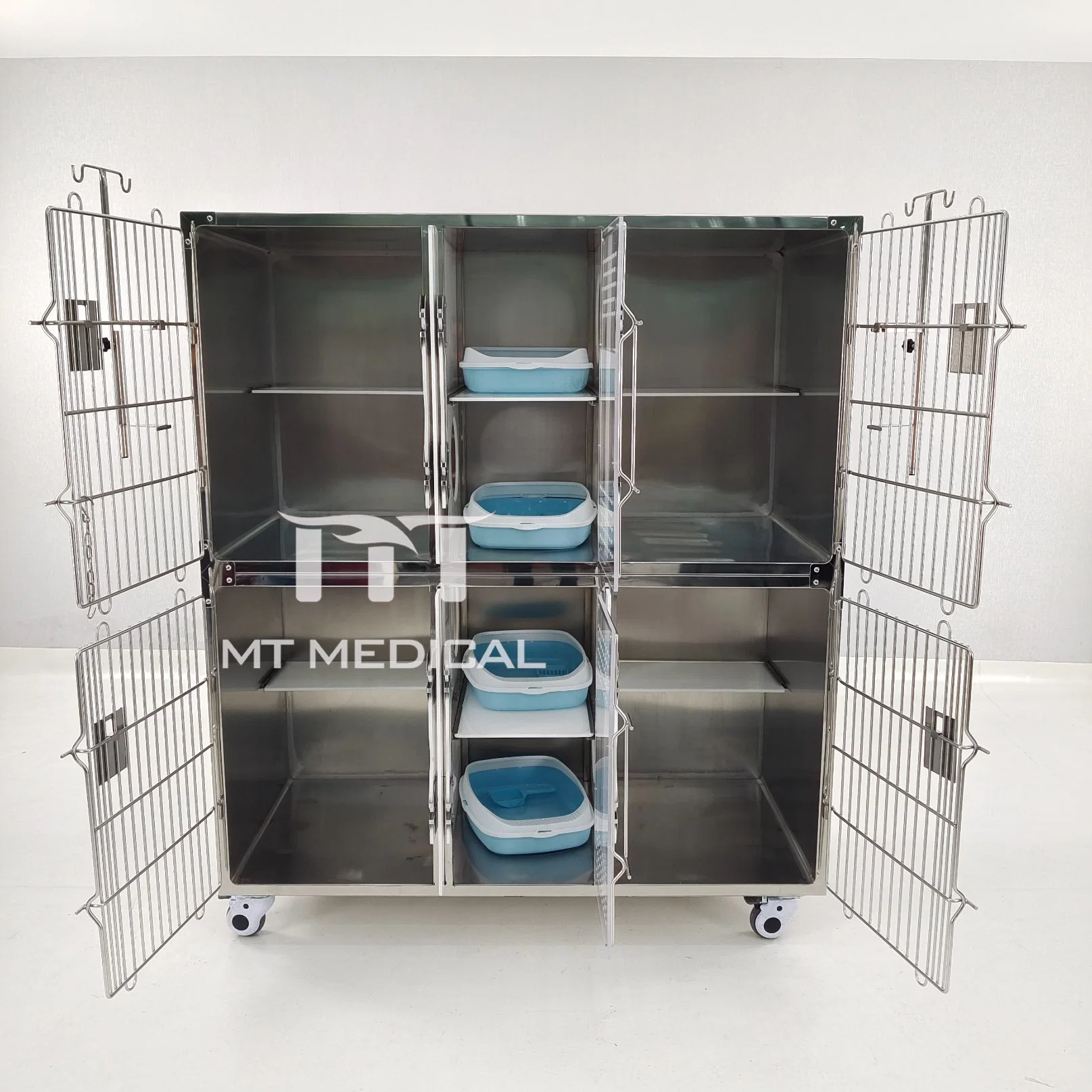 MT Medical Pet Hospital novo Design Luxury Inox espaço separado Gaiolas de PET outras gaiolas de animal de estimação