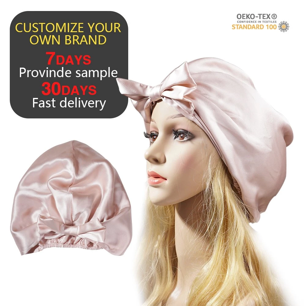 Soft Stretch Silk Cap Pink Bowknot Special Design Hair Ornaments