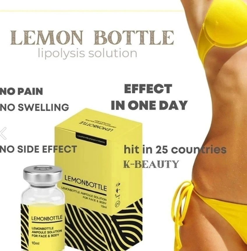 Lemonbottle Ampoule Solution 10cincelar Plus Certified Lipolysis Fat Dissolve Kabelline Belkyra Injection for Double-Chin Abdomen Flanks Thighs Arms Weight Loss