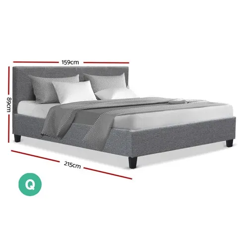 Nova chambre à coucher Mobilier moderne gris tissu Tête de lit Queen Size Lits Lit King Size