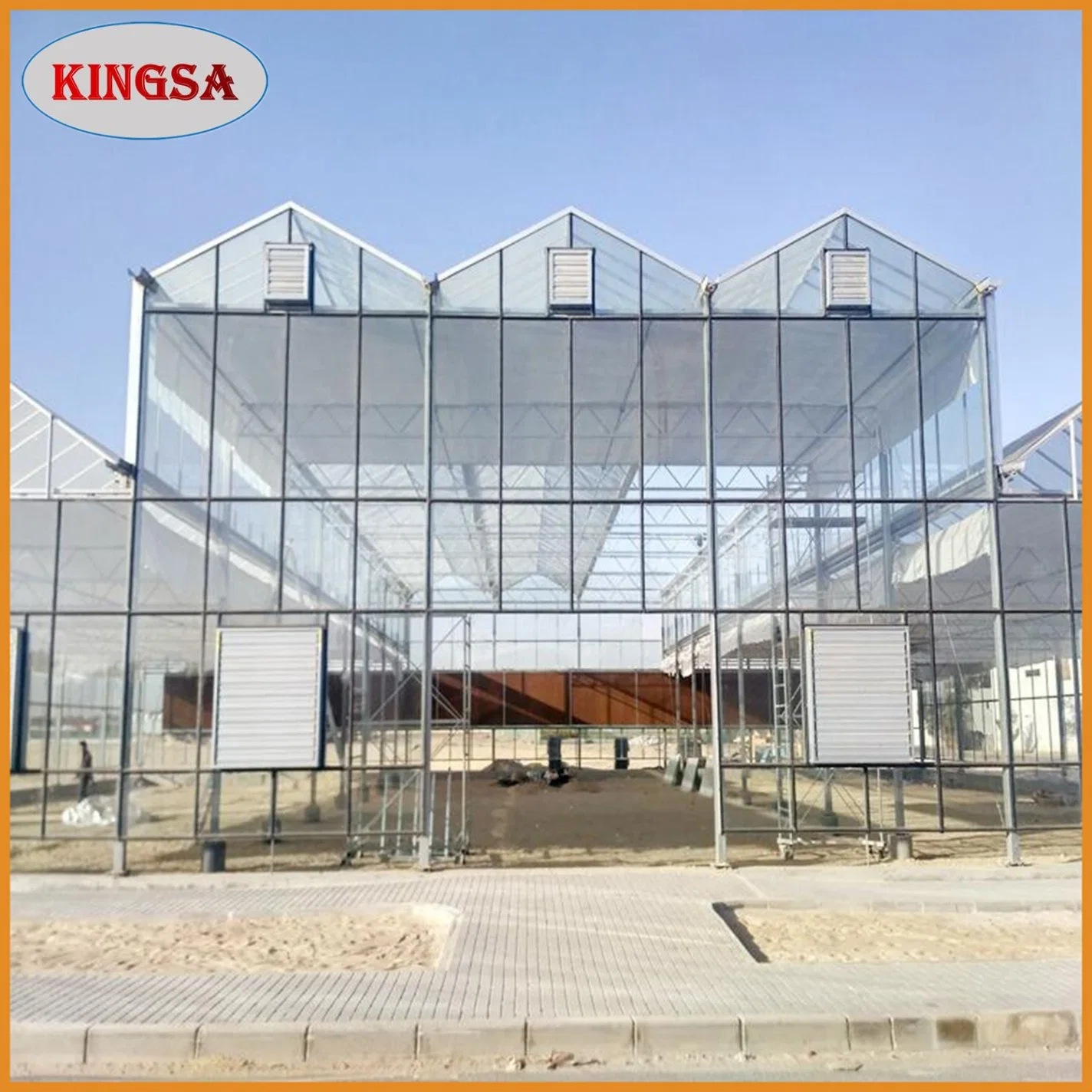 Agriculture Multi-Span Commerical Glass Greenhouse for Tomato/Cucumber