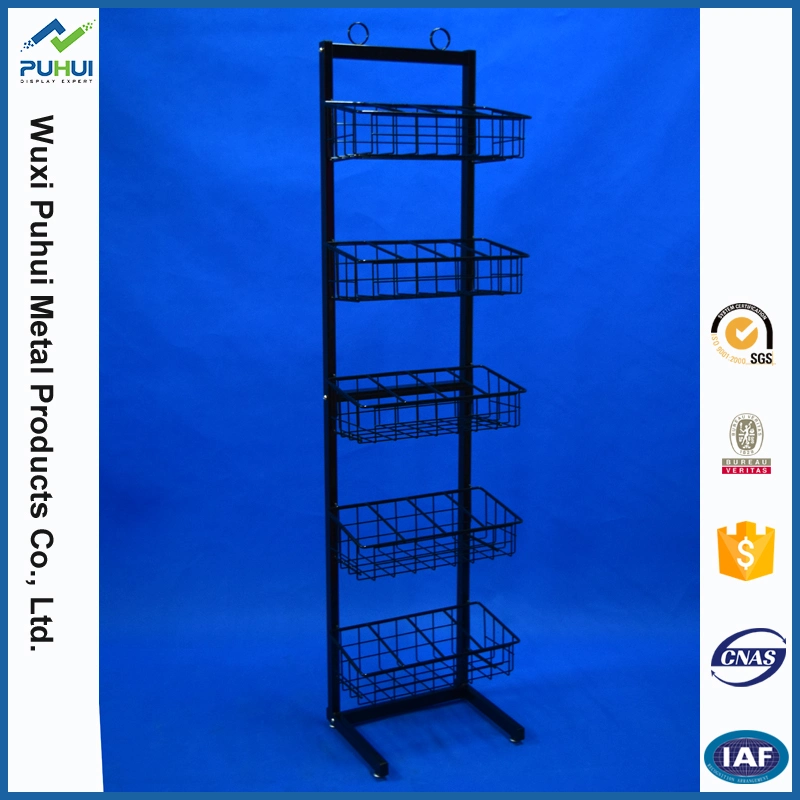 3 Tier Adjustable Retail Display Iron Wire Basket Shelf (PHY347)