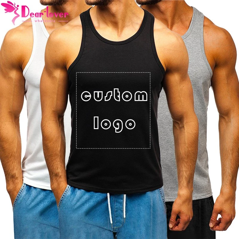 شعار مخصص صالة رياضية بلا نوم تمارين اللياقة البدنية الرجال قميص