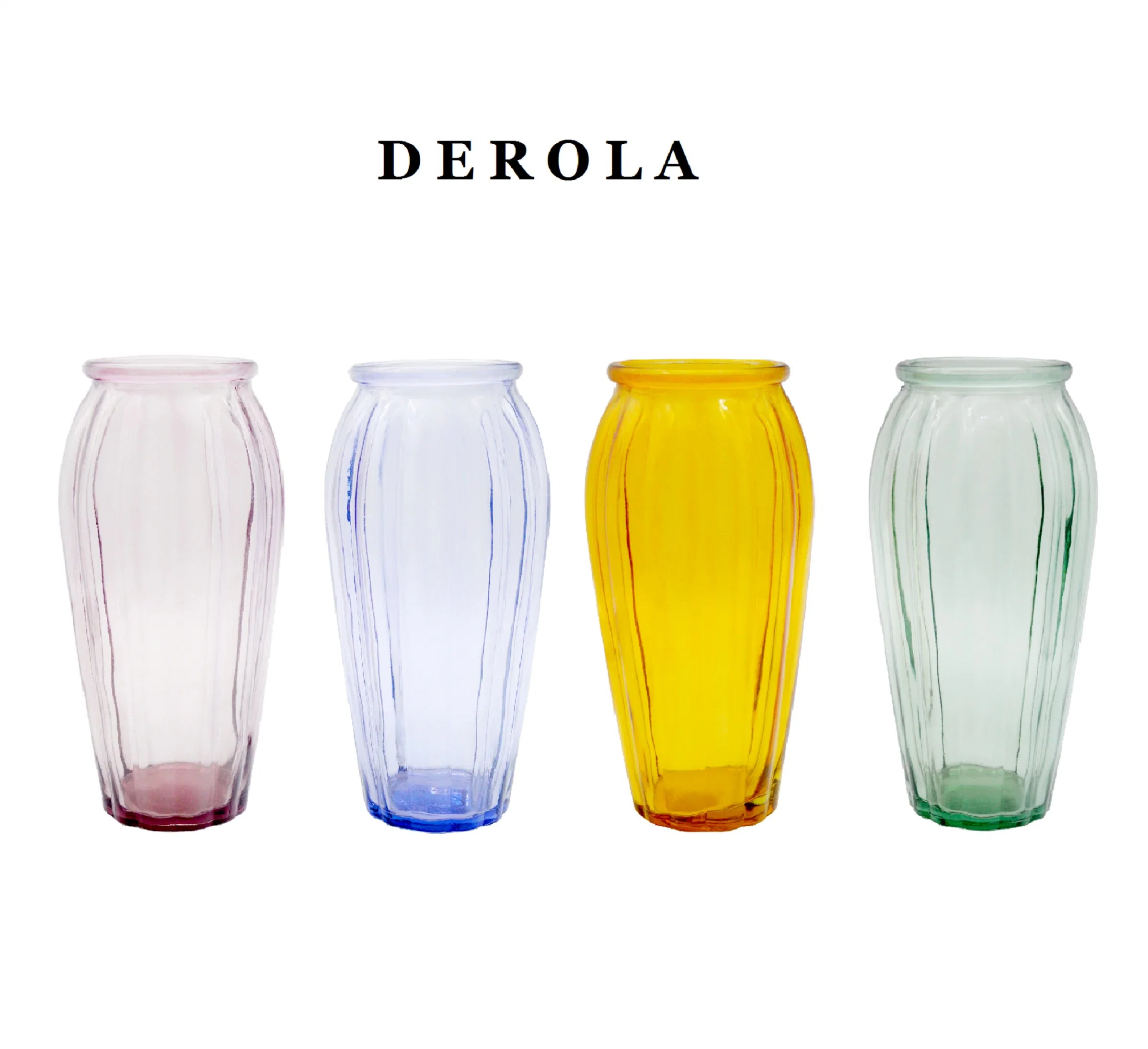 Elegant Glass Vase Colorful Transparent Diamond Cut Design Fresh and Exquisite