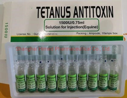 Tetanus Antitoxin Injection 1500iu/0.75ml 10000iu: 2.5ml Finished Medicine