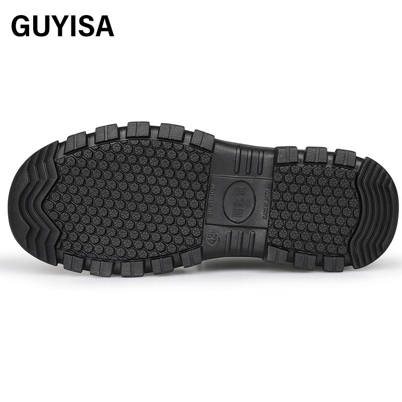 Botas de seguridad de la marca Guyisa Non-Slip Wear-Resistant profesional de suela de goma antiestático S3 parte superior de cuero impermeables Botas de seguridad