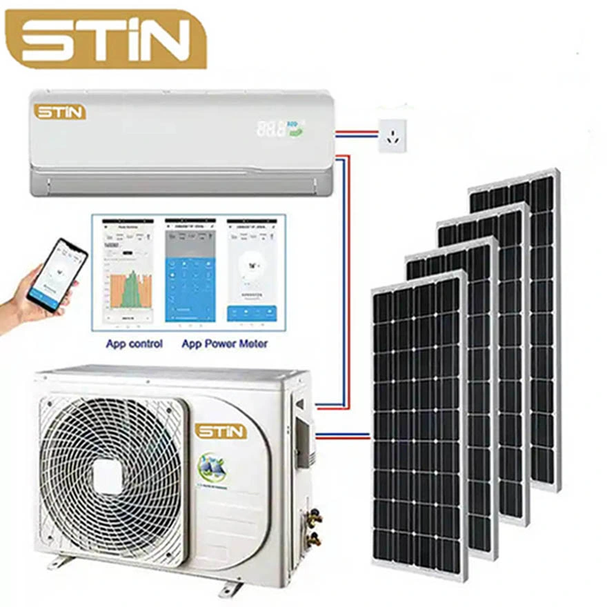 2 Ton 24000BTU DC Air Conditioner Mini Split Inverter Hybrid Solar Powered AC System for Home Use