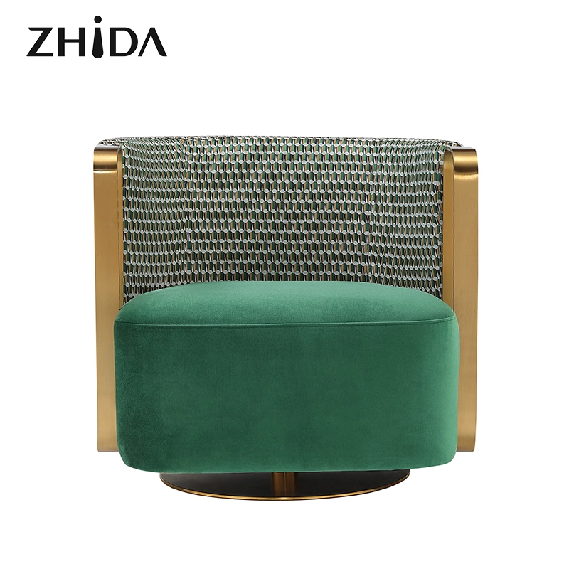 Zhida Italian Design Luxury Style Home Furniture Modern Single Sofa Chair Living Room Swivel Leisure Accent Chair